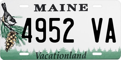 ME license plate 4952VA
