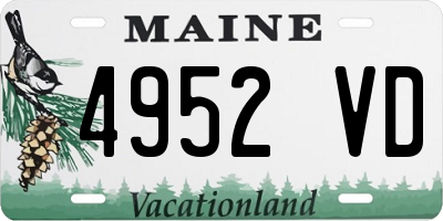 ME license plate 4952VD