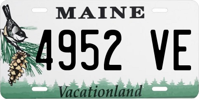 ME license plate 4952VE