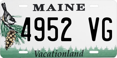 ME license plate 4952VG