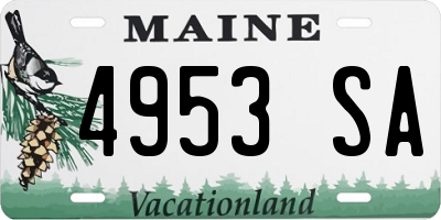 ME license plate 4953SA