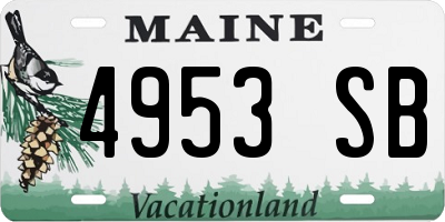 ME license plate 4953SB