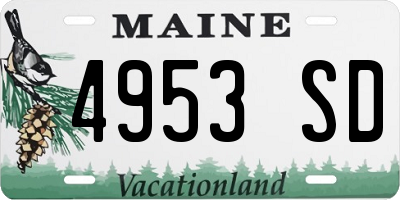 ME license plate 4953SD