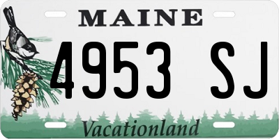 ME license plate 4953SJ