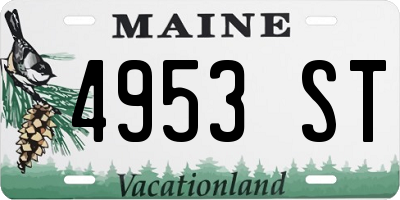 ME license plate 4953ST