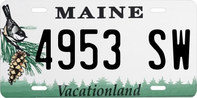 ME license plate 4953SW