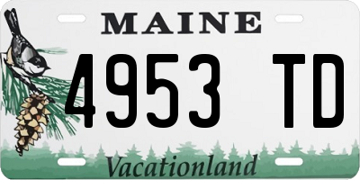 ME license plate 4953TD