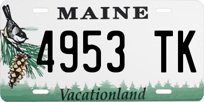 ME license plate 4953TK