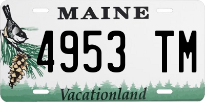 ME license plate 4953TM