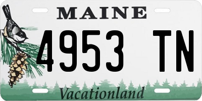 ME license plate 4953TN