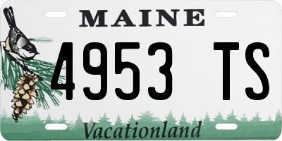 ME license plate 4953TS