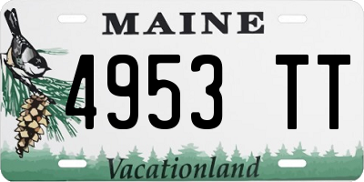 ME license plate 4953TT