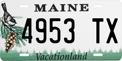 ME license plate 4953TX