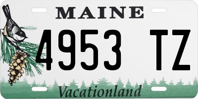 ME license plate 4953TZ
