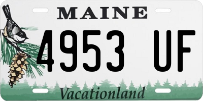 ME license plate 4953UF