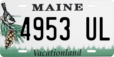 ME license plate 4953UL