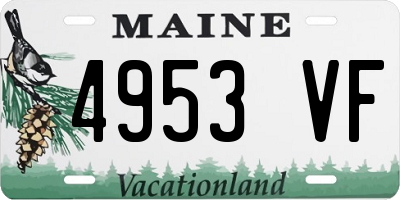 ME license plate 4953VF