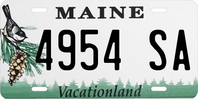 ME license plate 4954SA