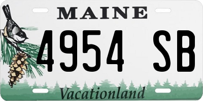 ME license plate 4954SB