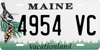 ME license plate 4954VC