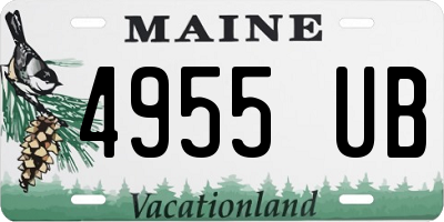 ME license plate 4955UB