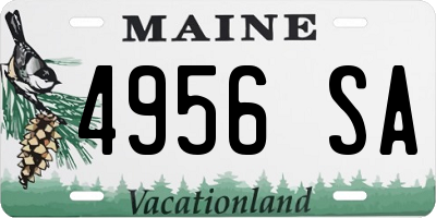 ME license plate 4956SA