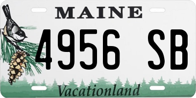 ME license plate 4956SB