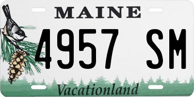 ME license plate 4957SM