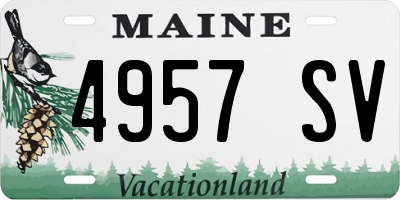 ME license plate 4957SV