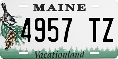 ME license plate 4957TZ