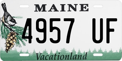 ME license plate 4957UF