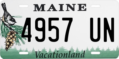 ME license plate 4957UN