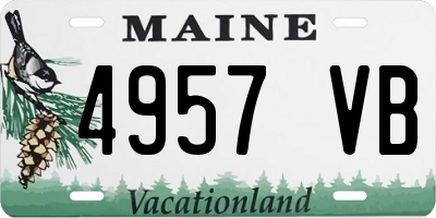ME license plate 4957VB
