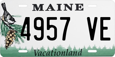ME license plate 4957VE