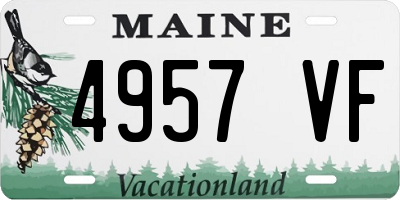 ME license plate 4957VF