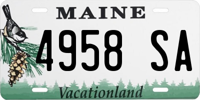 ME license plate 4958SA