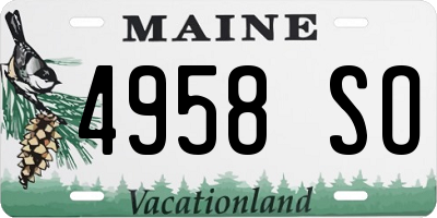 ME license plate 4958SO