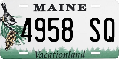 ME license plate 4958SQ