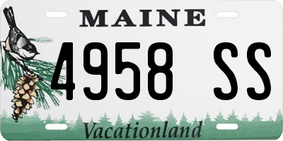 ME license plate 4958SS