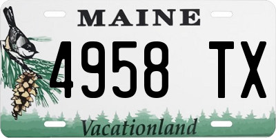 ME license plate 4958TX