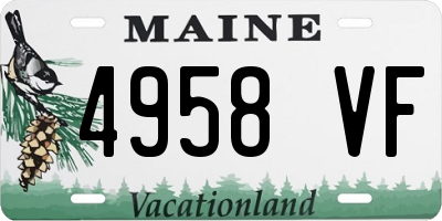ME license plate 4958VF