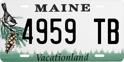 ME license plate 4959TB