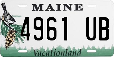 ME license plate 4961UB