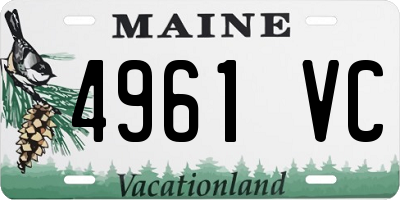 ME license plate 4961VC