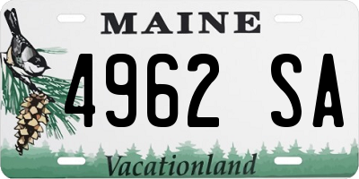 ME license plate 4962SA