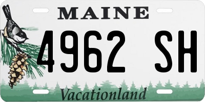 ME license plate 4962SH