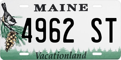 ME license plate 4962ST