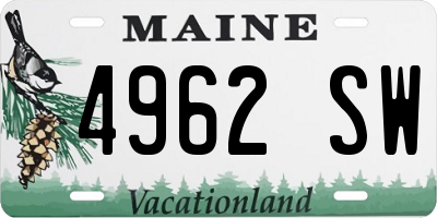 ME license plate 4962SW