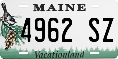ME license plate 4962SZ