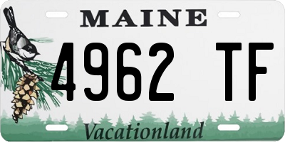 ME license plate 4962TF